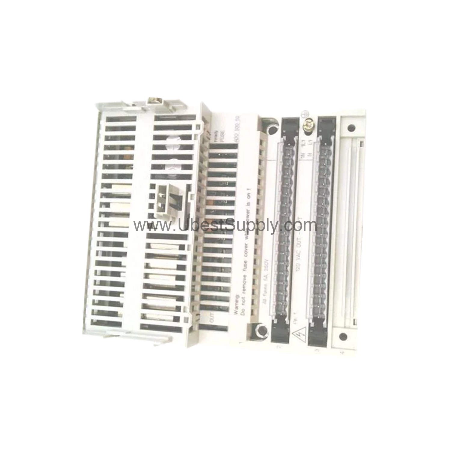 Figure 2: Technical layout and connection details for the Schneider 170ADO53050 industrial automation component.