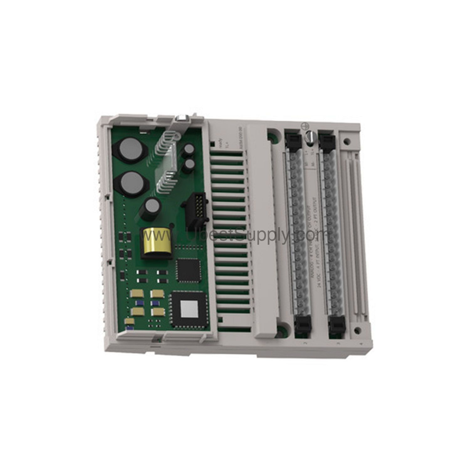 Figure 2: Technical layout and connection details for the Schneider 170ANR12091 industrial automation component.