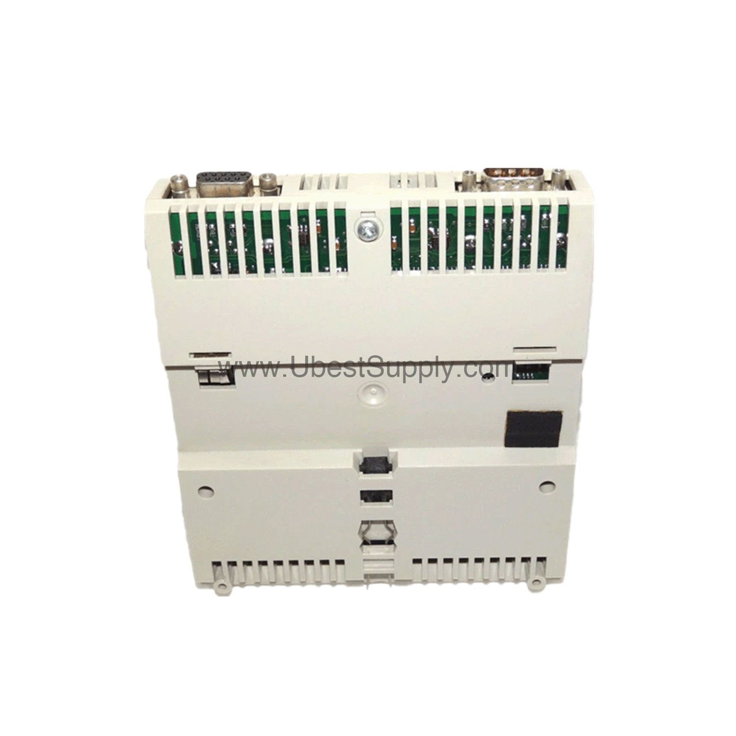 Figure 2: Technical layout and connection details for the Schneider 170BAI03600 industrial automation component.