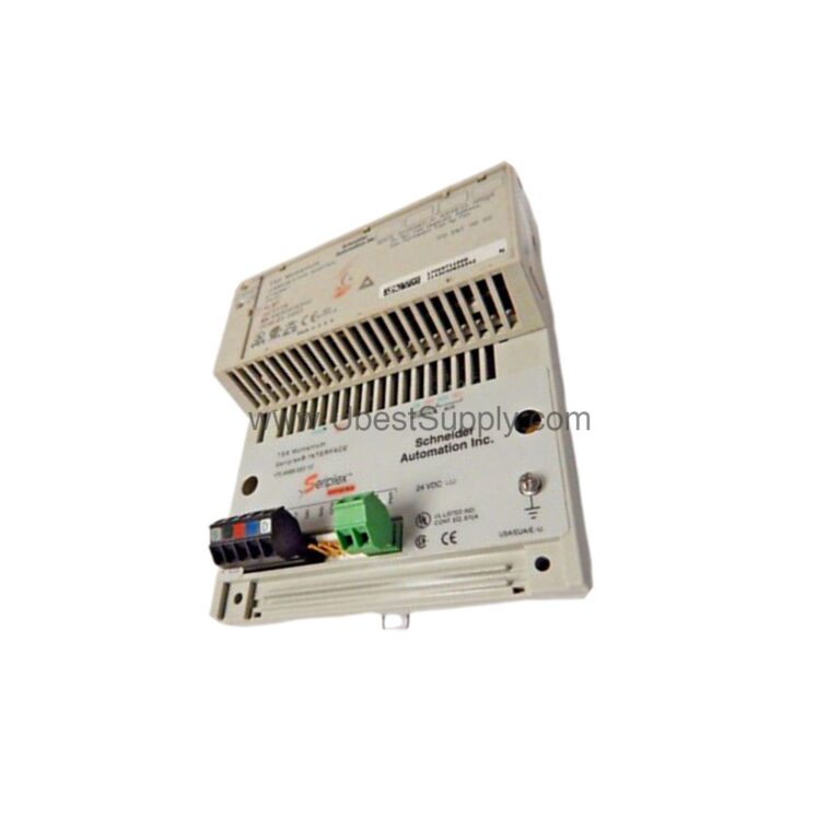 Figure 2: Technical layout and connection details for the Schneider 170ENT11000 industrial automation component.
