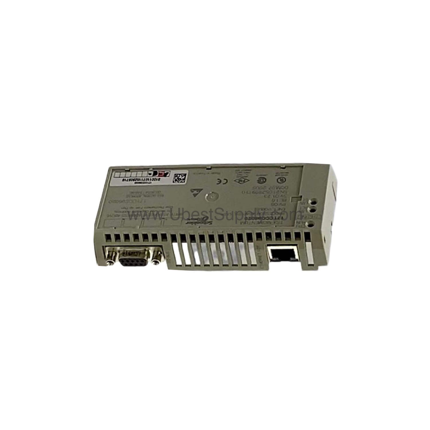 Figure 2: Technical layout and connection details for the Schneider 171CCC96020C industrial automation component.