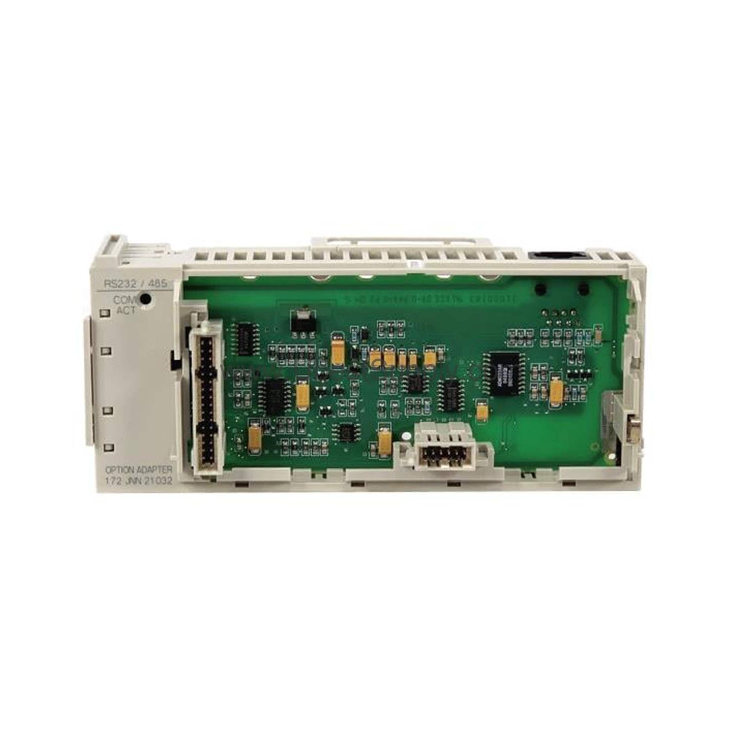 Figure 1: Front view of the Schneider 172JNN21032C industrial automation component showing its physical design and enclosure.